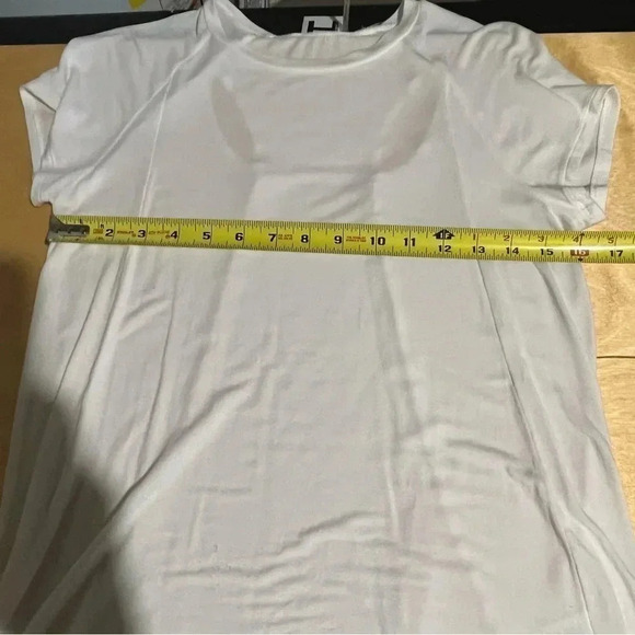 H By Bordeaux Women's T-Shirt White Asymmetrical Hem Back Cut Outs Size XS - Picture 6 of 6